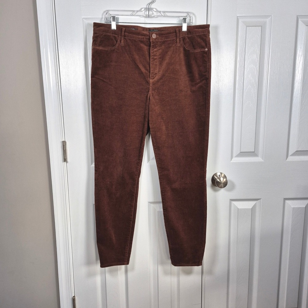 Talbots brown corduroy jegging straight leg pants women's 14